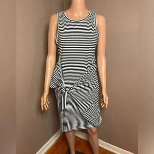 LILLUSORY Casual Sleeveless Beach Tank Dress Ruched Tie Waist Mini Dress